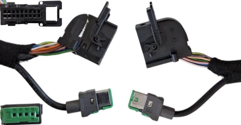 STANDALONE TELEMATICA-EENHEID/ 2 STEKKERS 1X GRIJS GROEN 4 PINS, 4 BEZET 1X ZWART 18 PINS 16 BEZET/ ZIT OP VERSCHILLENDE STANDALONE TELEMATICA EENHEDEN