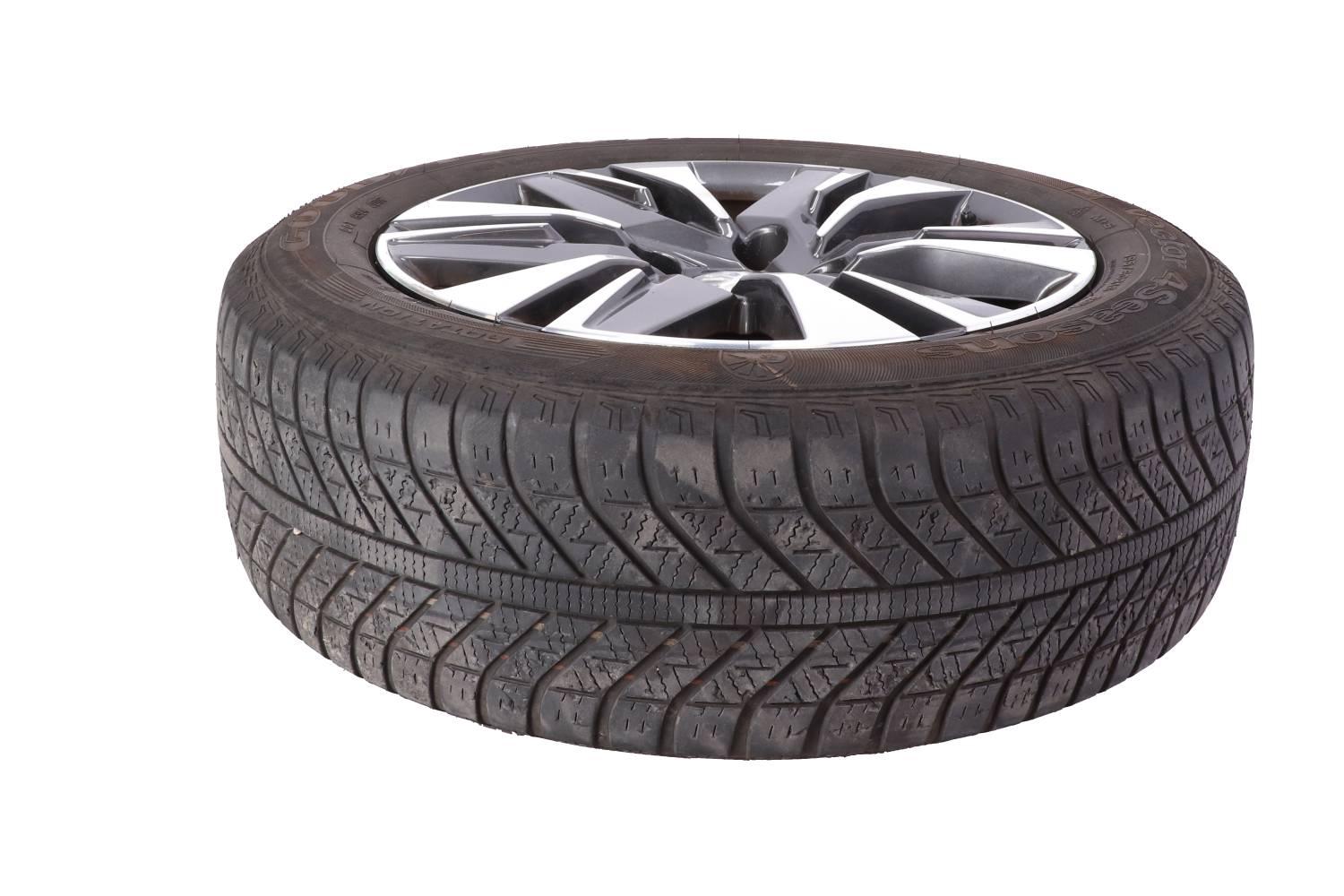 1X VELG DIVERSE BESCHADIGINGEN MET BAND GOODYEAR VECTOR 4SEASONS 4MM PROFIEL EQUINOX A033 FXS STORM