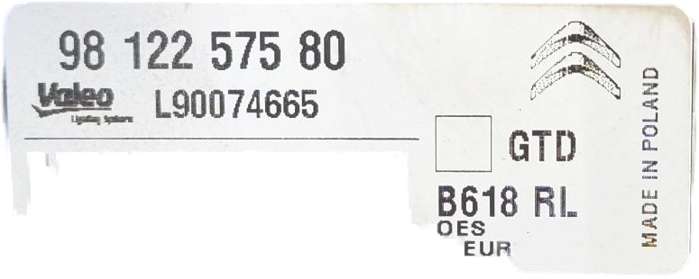 MET PRINT A2 LICHTE KRASJES VALEO L90074665 9812257580