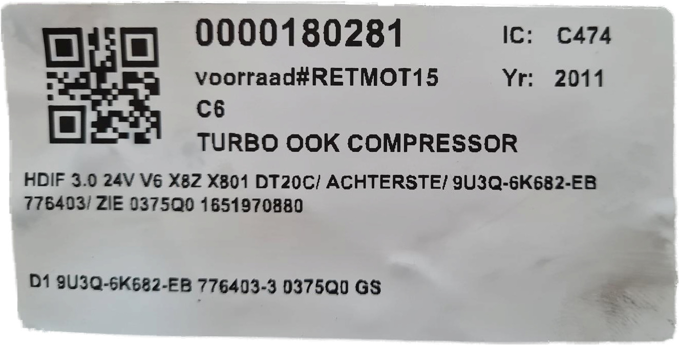 9U3Q-6K682-EB 776403-3 0375Q0
