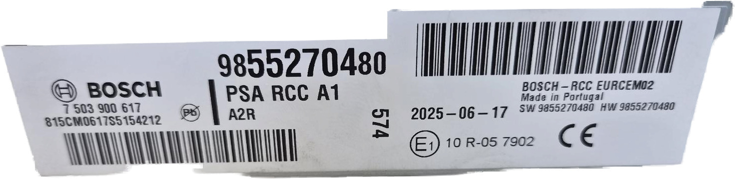 NIET GETEST. BOSCH 9855270480 7503900617 PSA RCC A1 A2R RCC EURCEM02 10 R-05 7902